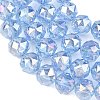 Electroplate Transparent Glass Beads Strands GLAA-H040-01C-3