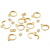 Brass Huggie Hoop Earring Findings & Open Jump Rings KK-TA0007-83G-29
