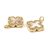 Brass Cubic Zirconia with Shell Pendants X-KK-K342-15G-3
