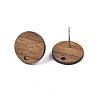 Walnut Wood Stud Earring Findings X-MAK-N033-008-4