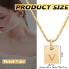 1Pc Stainless Steel Letter Rectangle Pendant Necklaces NJEW-LP0001-34V-G-2