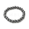 Non-magnetic Hematite Beaded Ball Stretch Bracelets BJEW-M066-B-02-4