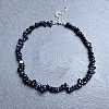 Synthetic Blue Goldstone Chip Beaded Necklaces for Women IW6789-17-1