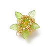 Dyed Natural Malaysia Jade & Glass Beaded Pendants PALLOY-MZ01265-04-3