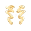 Wave 304 Stainless Steel Stud Earrings with 316 Surgical Stainless Steel Pins for Women SA-CBAB549-02G-4
