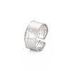 304 Stainless Steel Plain Band Open Cuff Ring for Women RJEW-S405-180P-3