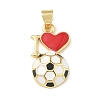Football Theme Brass Enamel Pendants KK-A303-01B-G02-1