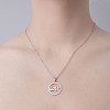 201 Stainless Steel Word Love Pendant Necklace NJEW-OY001-44-2
