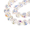 Electroplate Transparent Glass Beads Strands EGLA-N056-01A-12-3