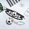 CutHollow Glass Football Jewelry Set SJEW-CL0001-01-4