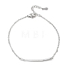 Brass Micro Pave Clear Cubic Zirconia Link Bracelets BJEW-E114-01B-P-4