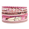 PU Leather Multi-strand Bracelets BJEW-F352-02G-01-1