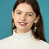 2 Pairs 2 Colors Rhinestone Star & Teardrop Dangle Stud Earrings EJEW-FI0001-24-4