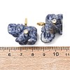 Natural Blue Spot Jasper Carved Pendants G-H357-01G-10-3