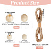 250Pcs 2 Styles Undyed Oil Coated Wooden Beads WOOD-PA0001-54-2