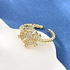 Brass Micro Pave Cubic Zirconia Cuff Open Rings CU-CBACDF6-05G-2