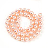UV Plating Pearlized Glass Pearl Beads Strands GLAA-F128-01B-T7-3