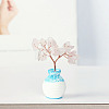 Resin Vase with Natural Rose Quartz Tree Ornaments BOHO-PW0001-086B-02-1