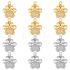 12Pcs 2 Colors Rack Plating Brass Micro Pave Cubic Zirconia Charms KK-DC0003-18-1