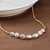 925 Sterling Silver with Natural Pearls Beads Necklaces NJEW-Z030-08G-4