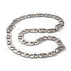 201 Stainless Steel Oval Mariner Link Chain Necklace NJEW-F222-37P-03-1