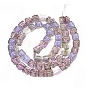 Electroplate Transparent Glass Beads Strands X-EGLA-N017-03F-2