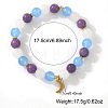 European Style Stainless Steel & Gemstone Stretch Bracelets SF6805-4