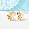 Brass Stud Earrings for Women EJEW-G464-03G-1