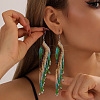 Bohemian Handmade Glass Seed Beads Wing Tassel Dangle Earrings EH5379-1