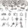 64Pcs 16 Style Tibetan Style Alloy Pendants TIBEP-TA0001-39-10