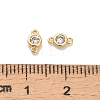 Brass Pave Clear Cubic Zirconia Flat Round Connector Charms KK-H515-02D-G-3