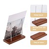 Wood Vinyl Record Slotted Display Stands with Stainless Steel Support ODIS-WH0043-344A-4