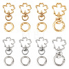 10Pcs 2 Colors Flower Alloy Swivel Snap Hook Clasps & 10Pcs 2 Colors Alloy Spring Gate Rings Findings Kits FIND-TADJ0001-21-1
