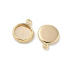 Flat Round Brass Pendant Cabochon Settings KK-K414-14B-G-2