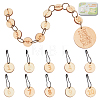  Number 1~10 Wooden Beaded Knitting Row Counter Chains & Charms Locking Stitch Makers DIY-NB0010-23-1