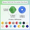 2250Pcs 15 Colors Opaque Solid Color Electroplate Glass Beads Strands GLAA-YW0003-25-2