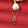 Christmas Tree Brass Micro Pave Cubic Zirconia Pendants Necklaces NJEW-L468-01G-B01-2