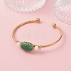 Wire Wrapped Natural Agate Cuff Bangles BJEW-TA00742-01-2
