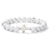 Synthetic Howlite Round Beads Stretch Bracelets YG0612-14-1