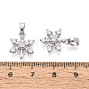Brass Micro Pave Clear Cubic Zirconia Charms KK-N259-16P-3