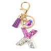 Alloy Resin Heart Keychains KEYC-TADJ0002-01G-X-1