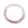 8.5MM Round Natural Rhodochrosite & Rose Quartz & White Moonstone & Pink Opal Stretch Beaded Bracelets BJEW-JB12986-02-1