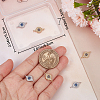 8Pcs 2 Colors DIY Brass Micro Pave Clear & Blue Cubic Zirconia Connector Charms DIY-BBC0001-28-3