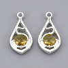 Faceted Glass Pendants GLAA-R204-B-S-NF-2