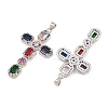 Brass Micro Pave Cubic Zirconia Pendants CU-CBADC6C-13P-08-2