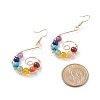 Natural & Synthetic Mixed Gemstone Braided Vortex Dangle Earrings EJEW-JE04933-4