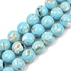 Synthetic Turquoise and Sea Shell Assembled Graduated Beads Strands GG-CBA2AE1-A07-D-2