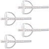 3 Pairs 925 Sterling Silver Screw Ear Nuts STER-BBC0009-74A-7