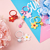 17Pcs 17 Colors Soft Rubber Pendant Keychains KEYC-BY0001-03-13