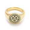 Brass Signet Ring for Women RJEW-E058-01G-02-2